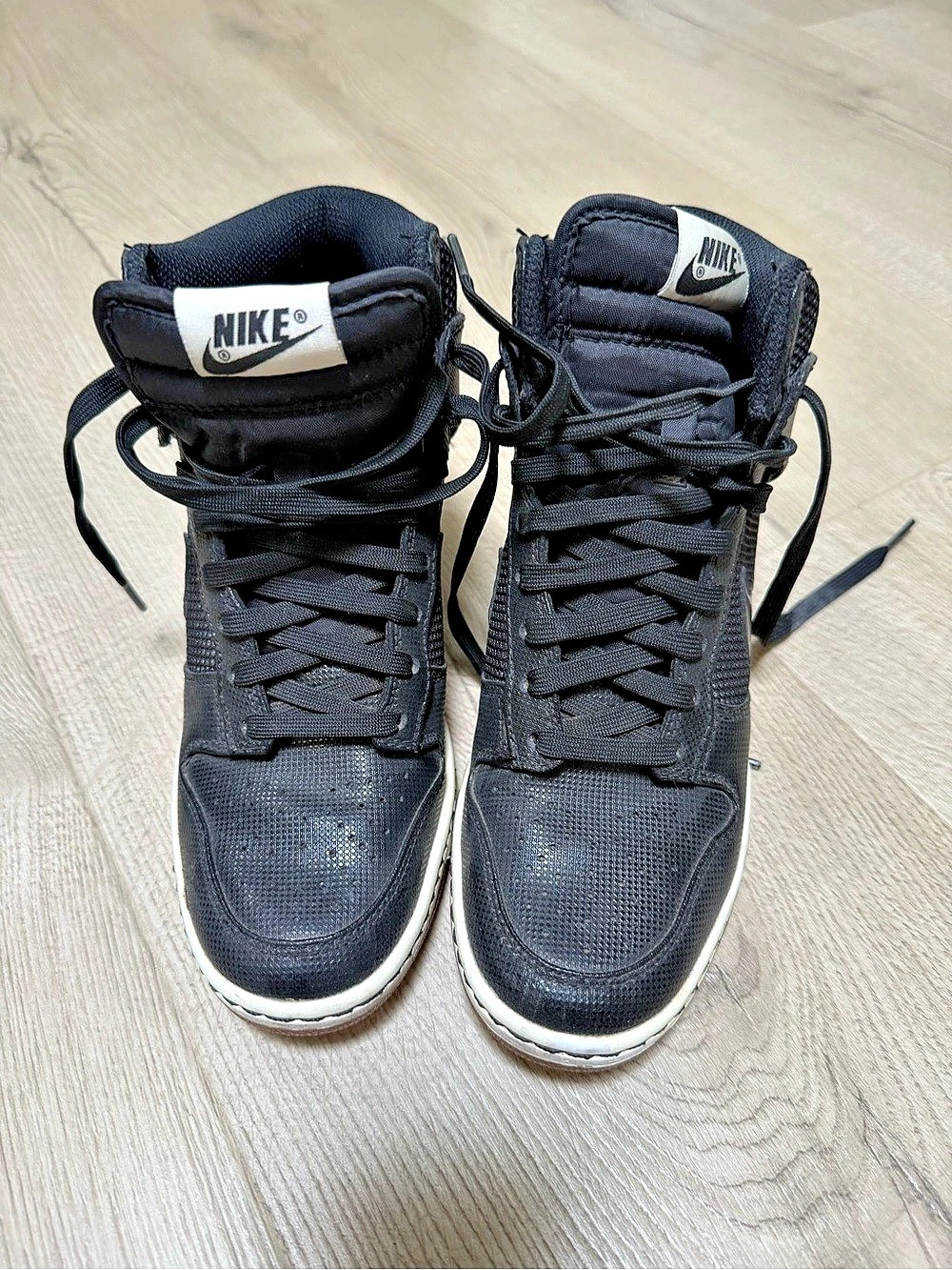 Nike Dunk Sky Hi Essential Black Gum Black & Brown Wedge Sneakers